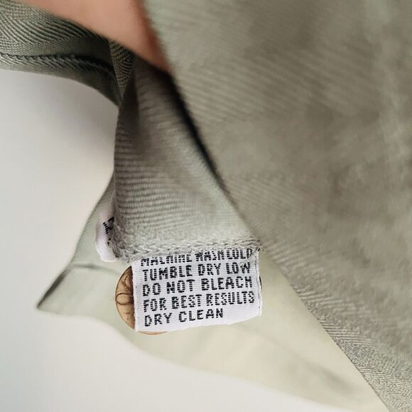 Tommy Bahama 100% Silk Shirt Men's XL Green Tropical Short Sleeve Button Up - Picture 10 of 13